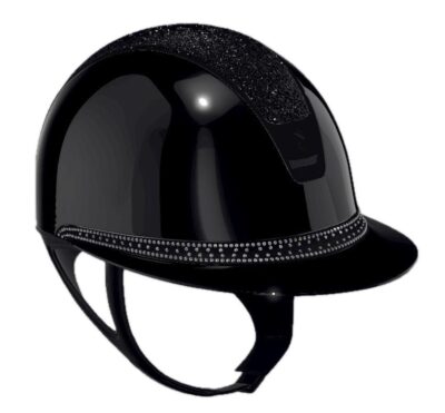 Шолом 2.0 MissShield Shadow Glossy Crystal Fabric Swarovsks Black Tiara Black від Samshield