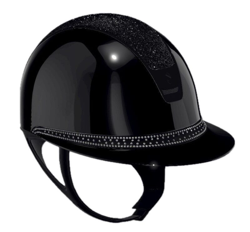 Шолом 2.0 MissShield Shadow Glossy Crystal Fabric Swarovsks Black Tiara Black від Samshield